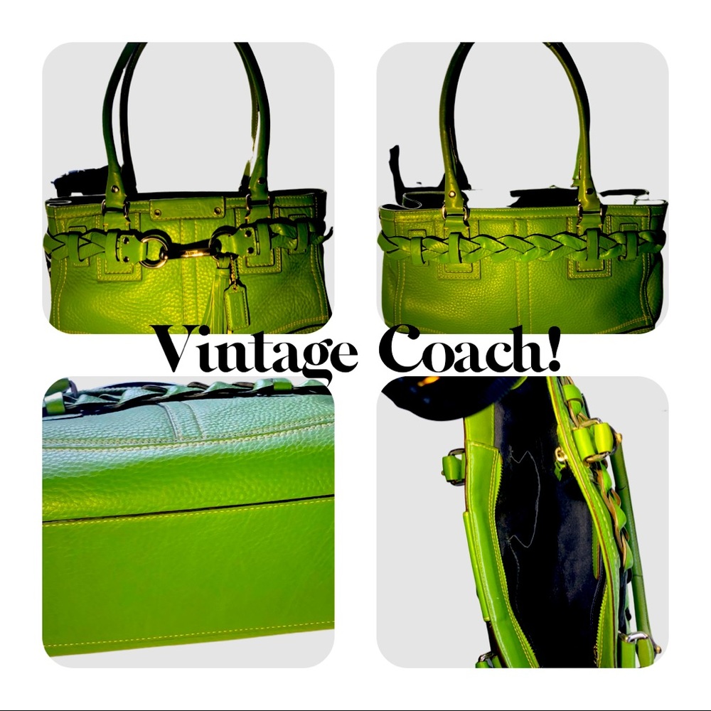 Vintage EUC Green Coach Satchel!